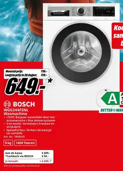 MediaMarkt Bosch WGG244FSNL Wasmachine aanbieding