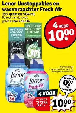Kruidvat Lenor Unstoppables en wasverzachter Fresh Air aanbieding