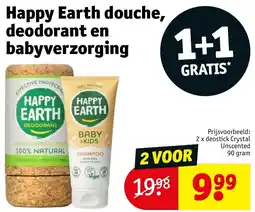Kruidvat Happy Earth douche, deodorant en babyverzorging aanbieding