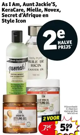 Kruidvat As I Am, Aunt Jackie's, KeraCare, Mielle, Novex, Secret d'Afrique en Style Icon aanbieding
