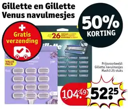 Kruidvat Gillette en Gillette Venus navulmesjes aanbieding