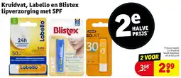 Kruidvat Kruidvat, Labello en Blistex Lipverzorging met SPF aanbieding
