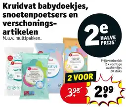 Kruidvat Kruidvat babydoekjes, snoetenpoetsers en verschonings- artikelen aanbieding