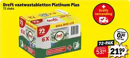 Kruidvat Dreft vaatwastabletten Platinum Plus aanbieding
