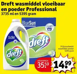 Kruidvat Dreft wasmiddel vloeibaar en poeder Professional aanbieding