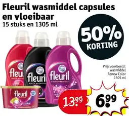 Kruidvat Fleuril wasmiddel capsules en vloeibaar aanbieding