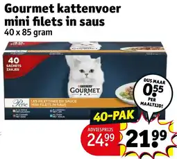 Kruidvat Gourmet kattenvoer mini filets in saus aanbieding