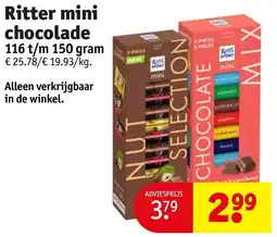 Kruidvat Ritter mini chocolade aanbieding