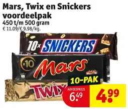 Kruidvat Mars, Twix en Snickers voordeelpak aanbieding