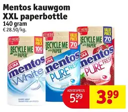 Kruidvat Mentos kauwgom XXL paperbottle aanbieding
