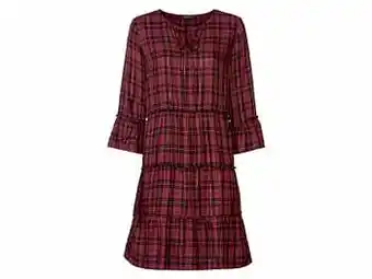 Lidl ESMARA® Licht getailleerde jurk (34, rood geruit/zwart) aanbieding
