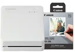 Coolblue Canon SELPHY QX20 Wit + Canon papier XS-20L (20 stuks) aanbieding
