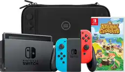 Coolblue Nintendo Switch Rouge/Bleu + Animal Crossing New Horizons + BlueBuilt Housse de Protection aanbieding