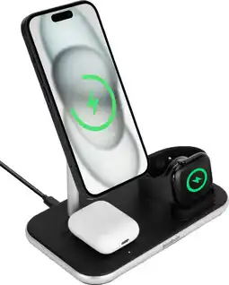 Coolblue BlueBuilt 3-en-1 Chargeur Sans Fil avec Qi2 15 W Noir aanbieding
