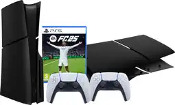 Coolblue PlayStation 5 Slim Disc Edition + FC 25 + Façades Noir + Manette Supplémentaire Blanc aanbieding