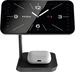 Coolblue Zens 2-en-1 MagSafe et Qi2 Chargeur Sans Fil 15 W avec Support Noir aanbieding