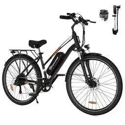 Decathlon Elektrische Fiets voor Volwassenen 28 Banden EVERCROSS - EK28 Zwart aanbieding