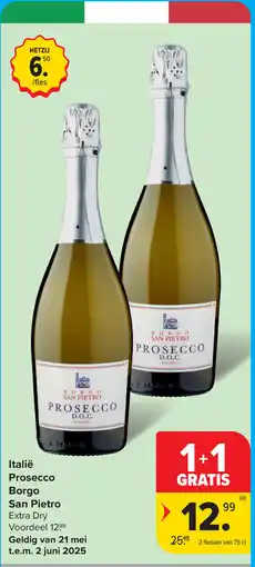 Carrefour Italië Prosecco Borgo San Pietro aanbieding