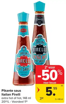 Carrefour Pikante saus Italian Firelli aanbieding