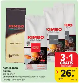 Carrefour Koffiebonen Kimbo aanbieding