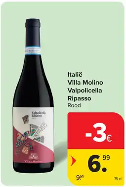 Carrefour Italië Villa Molino Valpolicella Ripasso Rood aanbieding