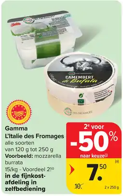 Carrefour Gamma L'Italie des Fromages aanbieding