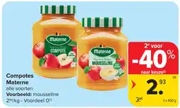 Carrefour Compotes Materne aanbieding