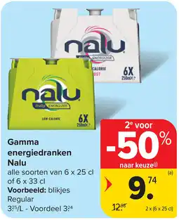 Carrefour Gamma energiedranken Nalu aanbieding