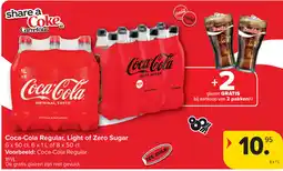 Carrefour Coca-Cola Regular, Light of Zero Sugar aanbieding