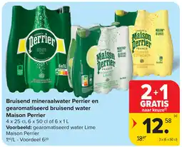 Carrefour Bruisend mineraalwater Perrier en gearomatiseerd bruisend water Maison Perrier aanbieding