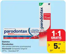 Carrefour Gamma Parodontax aanbieding