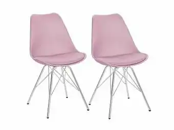 Homexperts Eetkamerstoel, set van 2 (lila/chroom)