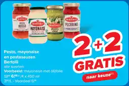 Carrefour Pesto, mayonaise en pastasauzen Bertolli aanbieding