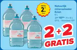 Carrefour Natuurlijk mineraalwater Evian aanbieding