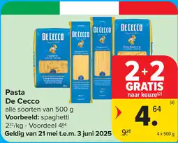 Carrefour Market Pasta De Cecco aanbieding