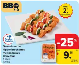 Carrefour Market Gemarineerde kippenbrochettes met paprika's Carrefour aanbieding