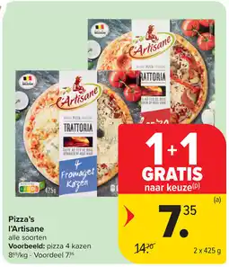 Carrefour Market Pizza's l'Artisane aanbieding