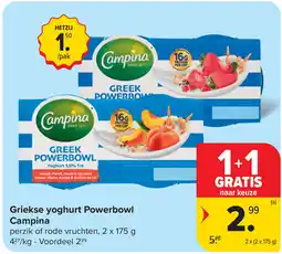 Carrefour Market Griekse yoghurt Powerbowl Campina aanbieding
