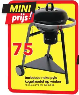 Yess barbecue neka pyla kogelmodel op wielen aanbieding