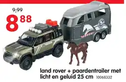 Yess land rover + paardentrailer met licht en geluid 25 cm aanbieding