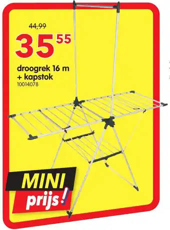 Yess droogrek 16 m + kapstok aanbieding