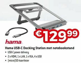Exellent Hama usb-c docking station met notebookstand aanbieding