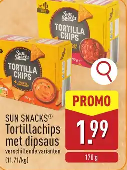 ALDI Sun Snacks Tortillachips met dipsaus aanbieding