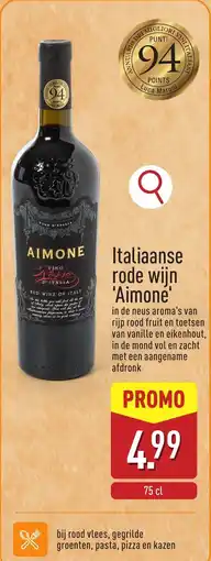 ALDI Italiaanse rode wijn 'Aimone' aanbieding