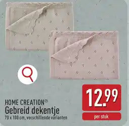ALDI Home creation gebreid dekentje aanbieding
