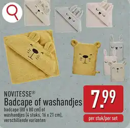 ALDI Novitesse badcape of washandjes aanbieding