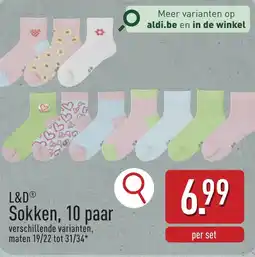 ALDI L&D sokken aanbieding