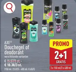 ALDI Axe douchegel of deodorant aanbieding