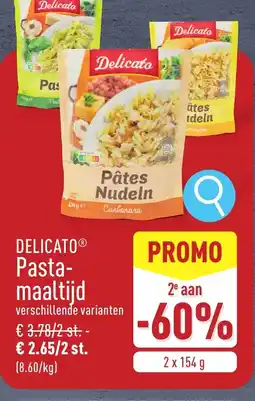 ALDI Delicato pastamaaltijd aanbieding