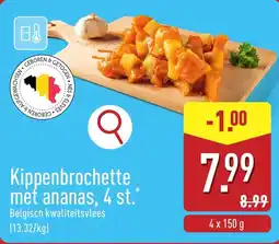ALDI Kippenbrochette met ananas aanbieding